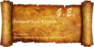 Gasparics Ernye névjegykártya
